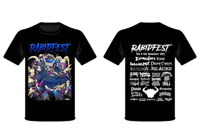 Rabidfest 2022 Line-up Tee Shirt