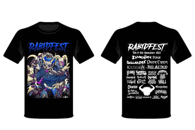 Rabidfest 2022 Line-up Tee Shirt